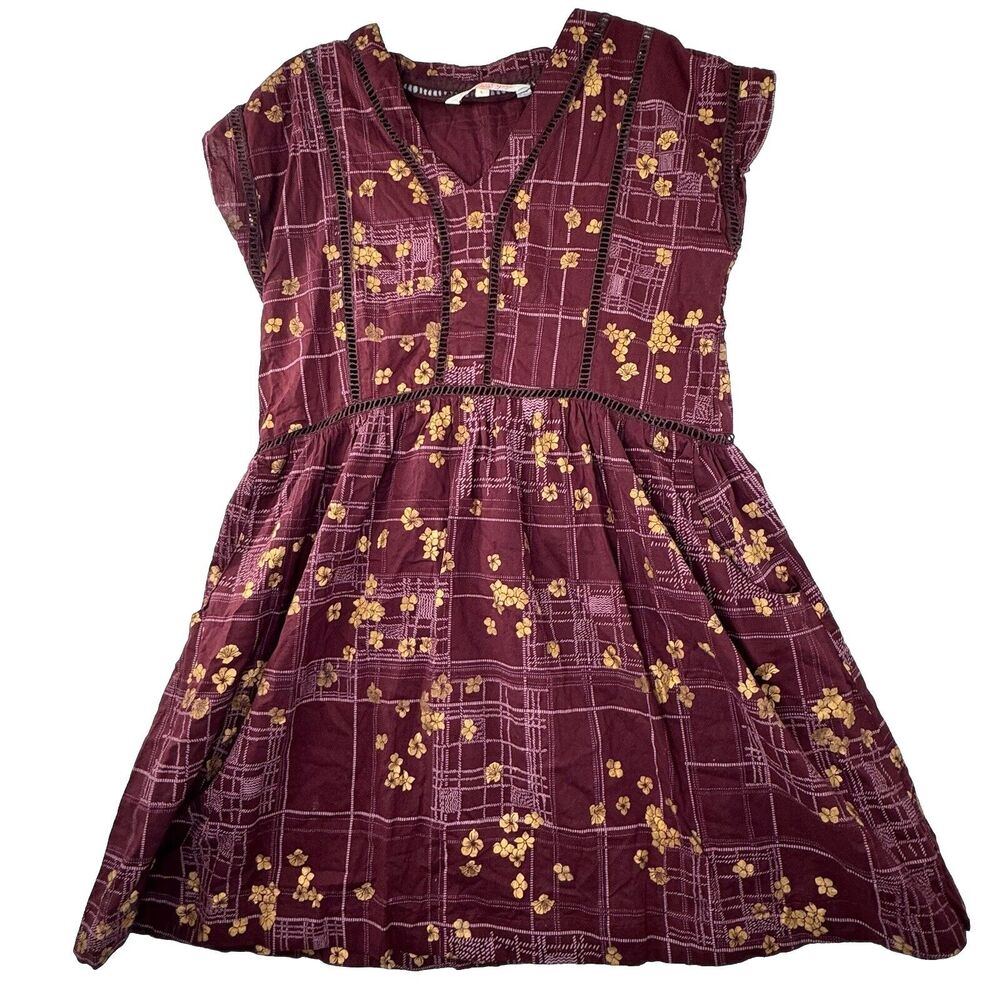 All About You Deepika Padukone- Dark Purple Floral Sun Dress Size Large Tropical